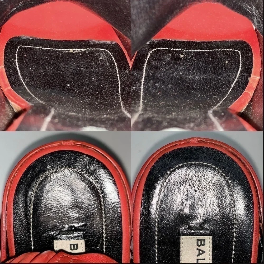 Balenciaga RED LEATHER ESPADRILLES HEELS Pumps